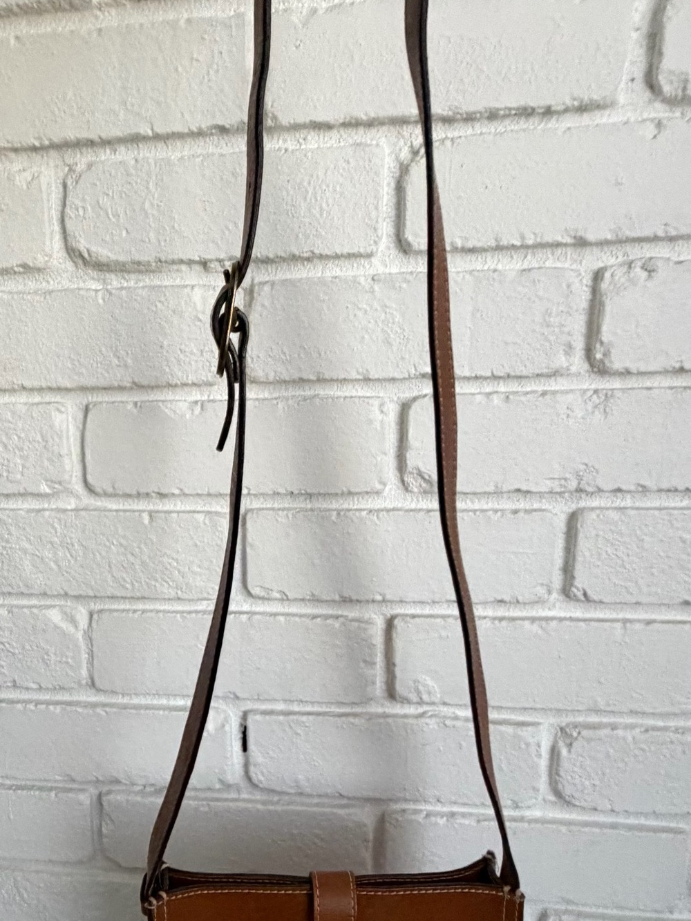 Patricia Nash Cognac Leather Crossbody with Buckle Strap - Picture 2 of 6